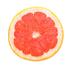 Piece of grapefruit on white background
