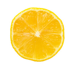 Piece of lemon on white background