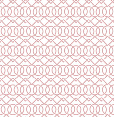 Geometry soft pink seamless pattern on white background