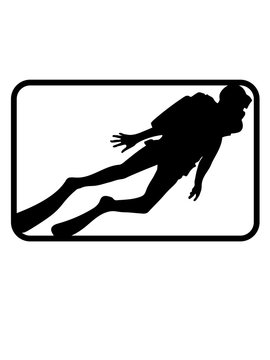 recommend clip art: rahmen logo taucher verein unterwasser schwimmen tauchen maske flossen silhouette club team crew urlaub ferien fische tiefsee cool clipart design umriss