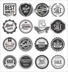 Collection of retro vintage badges and labels 