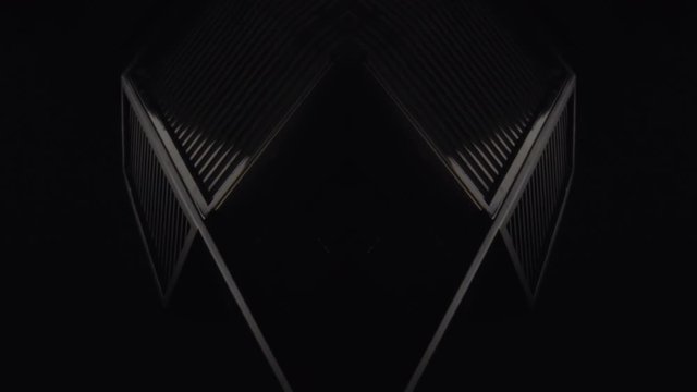 Black Plastic Computer Case. Close Up. Slow Motion