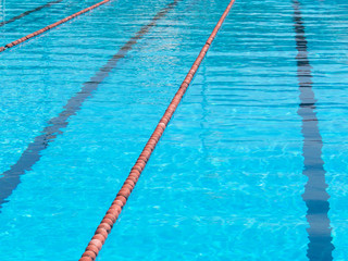 olimpic swimming pool  orange float cork marking line