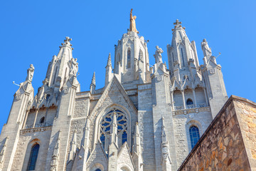 Side view of Tibidabo church in Barcelona
