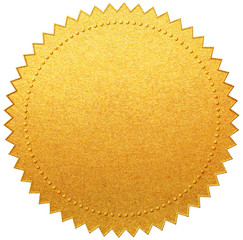 Fototapeta Gold paper diploma or certificate seal isolated obraz