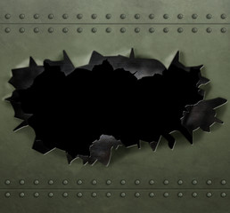 Metal armor background with rivets 3d illustration