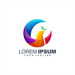 Fototapeta premium awesome gradient bird logo design