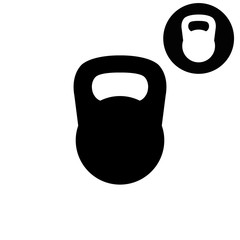 Black kettlebell  - white vector icon