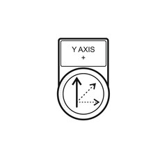 Taster mit Symbol [Y-Achse], positiv