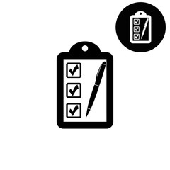checklist -  white vector icon