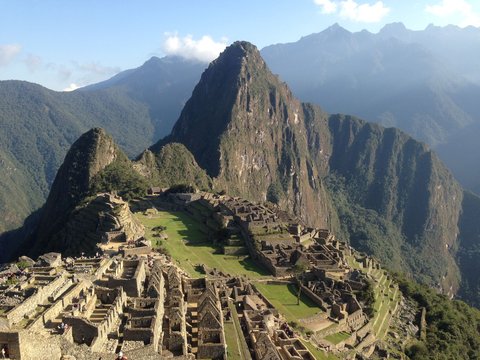 Machu Picchu Incan citadel in the Andes Mountains in Peru