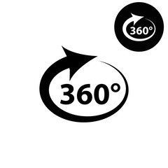 360 degree  - white vector icon