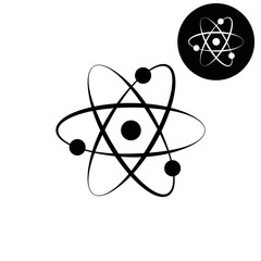 atom -  white vector icon