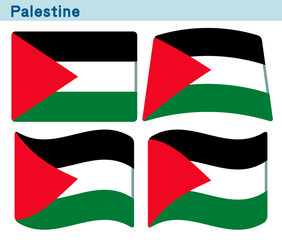 「パレスチナの国旗」4個の形のアイコンデザイン