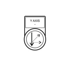 Taster mit Symbol [Y-Achse], negativ