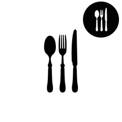 fork spoon knife  - white vector icon