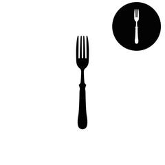 fork -  white vector icon