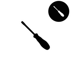 screwdriver  - white vector icon