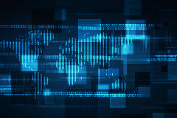 2d illustration world map abstract background