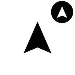 navigation arrow  - white vector icon