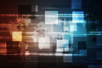 2d illustration world map abstract background