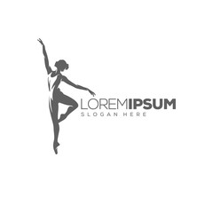 woman dancing logo design vector illustration