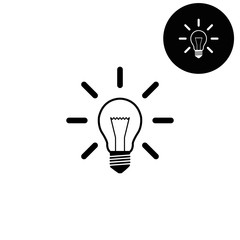 Light bulb  - white vector icon