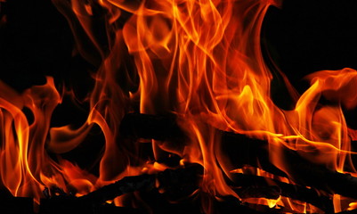 Fototapeta premium fire on black background