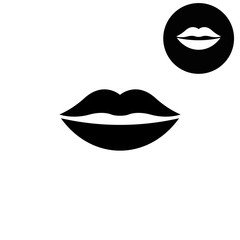 lips -  white vector icon