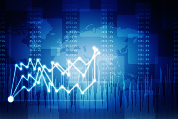 2d rendering Stock market online business concept. business Graph 