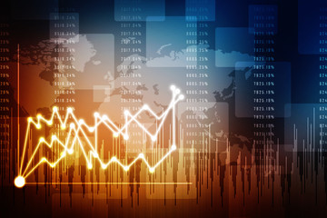 2d rendering Stock market online business concept. business Graph 