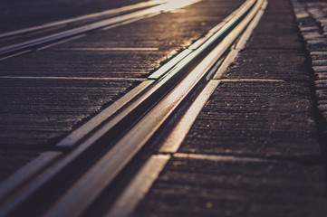 Railroad Tracks with sunset