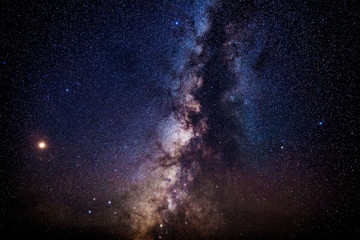 Fototapeta na wymiar Beobachtung der Milchstraße bei sternenklarer Nacht