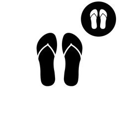 flip flops  - white vector icon