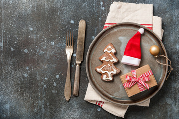 Christmas rustic table setting