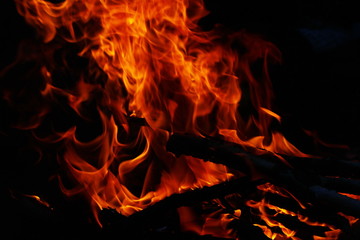 Fototapeta premium fire on black background