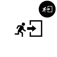 exit -  white vector icon