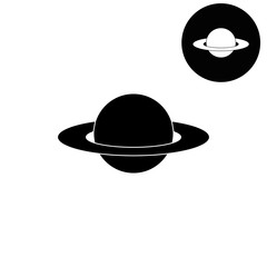 planet  - white vector icon