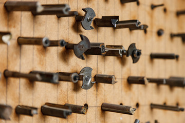 Woodworking shop. Machine tools, tools, devices for processing wood products.