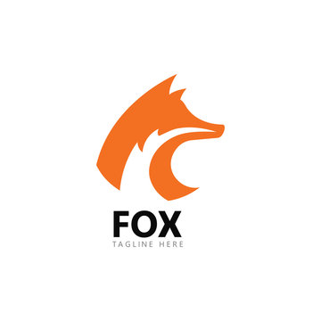 Fox logo template vector icon illustration design 