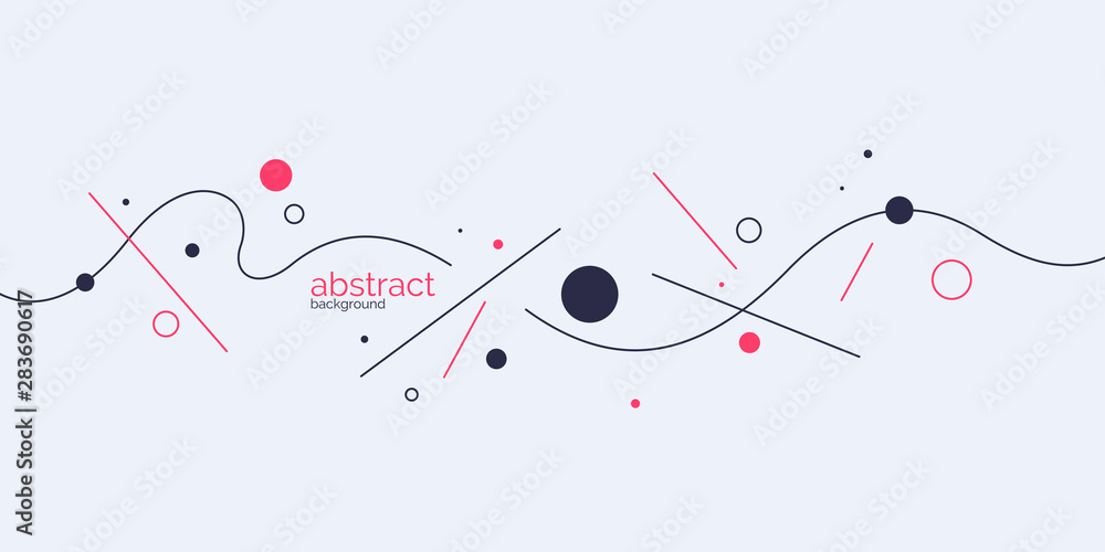 Poster poster with dynamic lines. illustration minimal flat style