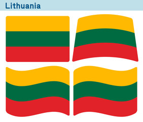 「リトアニアの国旗」4個の形のアイコンデザイン