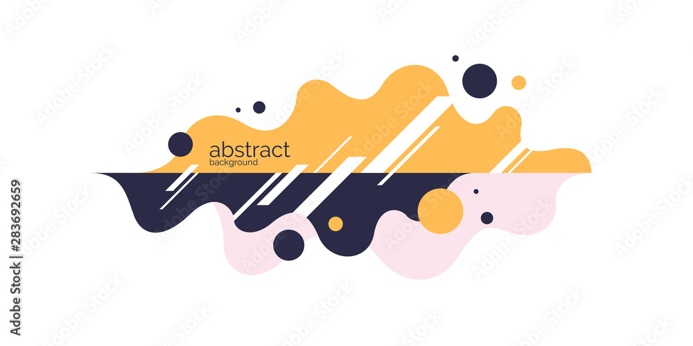 Aufkleber bright poster with dynamic waves. vector illustration in minimal style