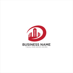 Circle Building Construction Logo Design . Home Building Logo Vector Design . Real Estate Logo Design . House Home Logo Stock Vector .	