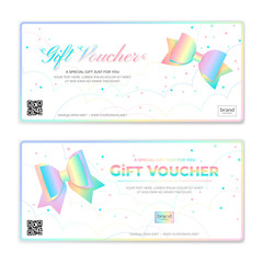 Gift certificate, voucher, gift card or cash coupon template in vector format