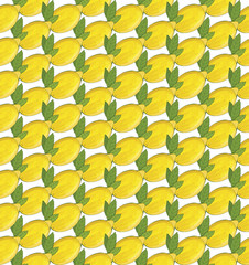 Lemon fruit seamless pattern. Fashion design. Food printing for dress, curtain or kitchen towel. Hand drawn Wallpaper. citrus sketch background. Pattern for textiles, paper,