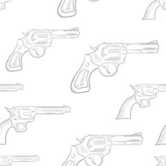 Two revolvers seamless gray sketch