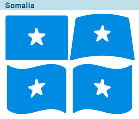 「ソマリアの国旗」4個の形のアイコンデザイン