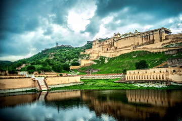 Fototapeta premium Amber Palace heritage tourist destination in jaipur