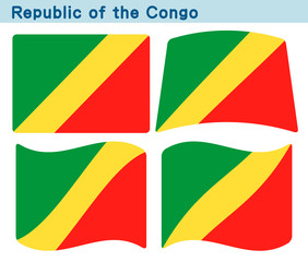 「コンゴ共和国」4個の形のアイコンデザイン